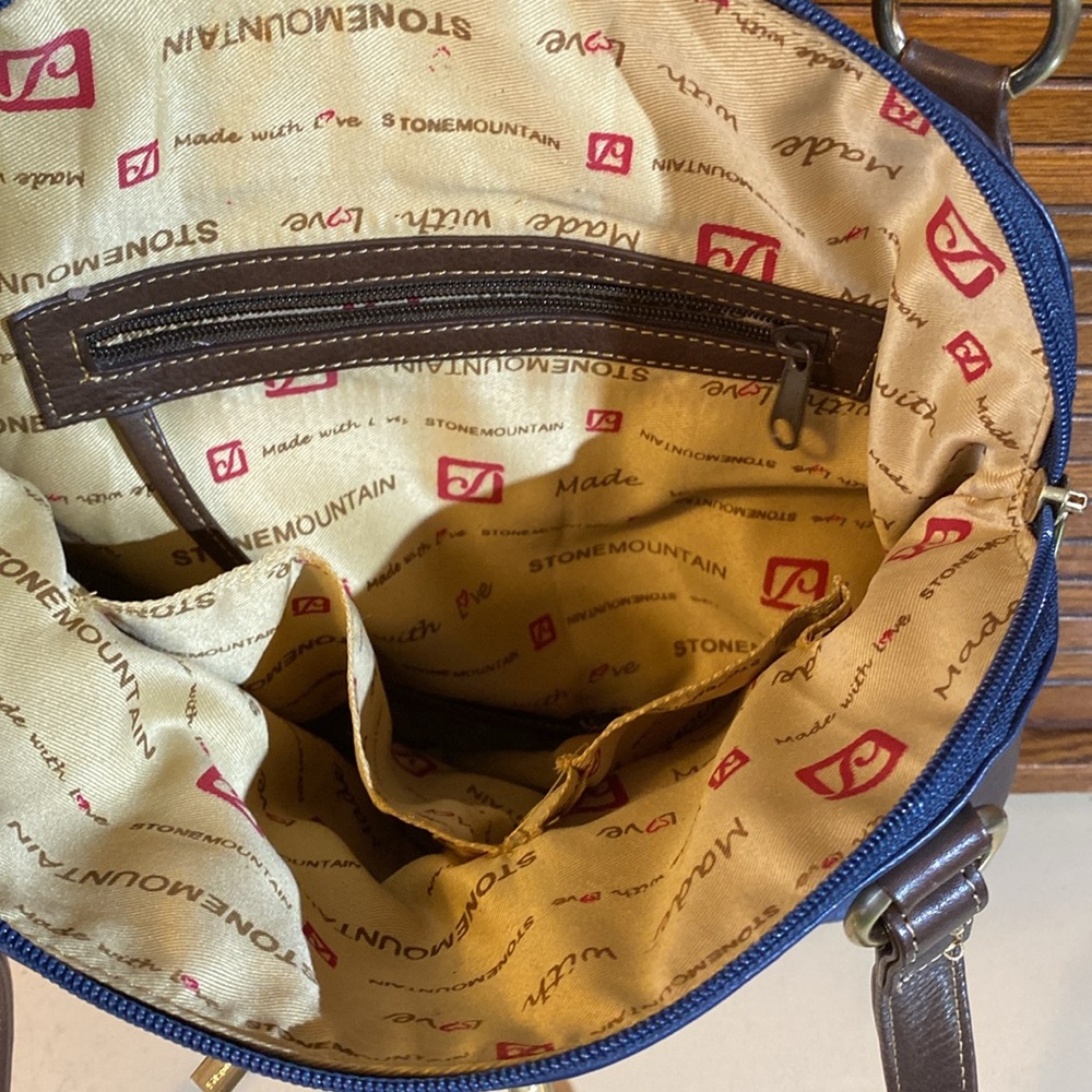 Stone Mountain leather black and brown shoulder bag - Picture 4 of 9